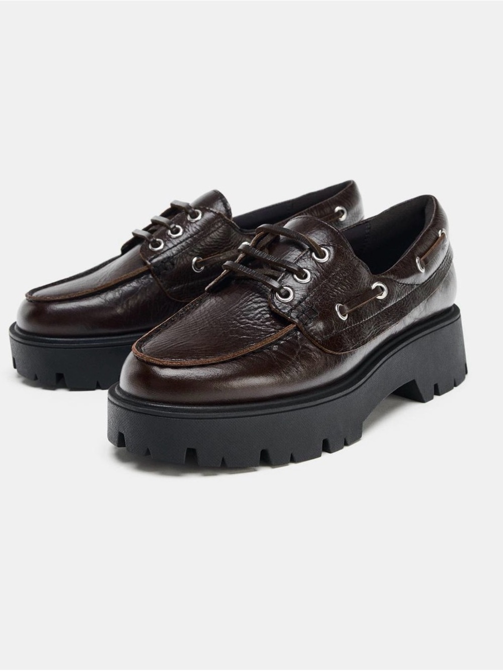 ZARA LEATHER PLATFORM LOAFERS